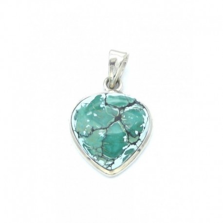 Anhänger Türkis (stabilisiert) Tropfen, 20x32 mm 925er Silber