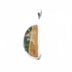 Anhänger Ozean-Achat (Chalcedon) Schlaufe 23x44 mm 925er Silber