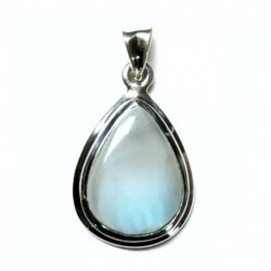 Anhänger Larimar Tropfen 16,5x30 mm 925er Silber