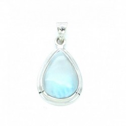 Anhänger Larimar Tropfen 9x27 mm 925er Silber