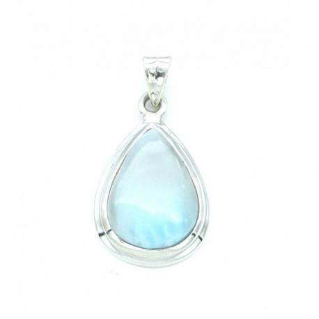 Anhänger Larimar Tropfen 9x27 mm 925er Silber