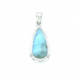 Anhänger Larimar Tropfen 13x31 mm 925er Silber