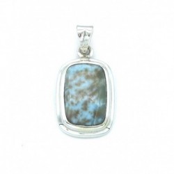 Anhänger Larimar Rechteck 14x28 mm 925er Silber