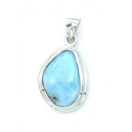 Anhänger Larimar Tropfen 16x30 mm 925er Silber
