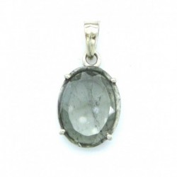 Anhänger Turmalin braun facettiert Oval 16x33 mm 925er Silber