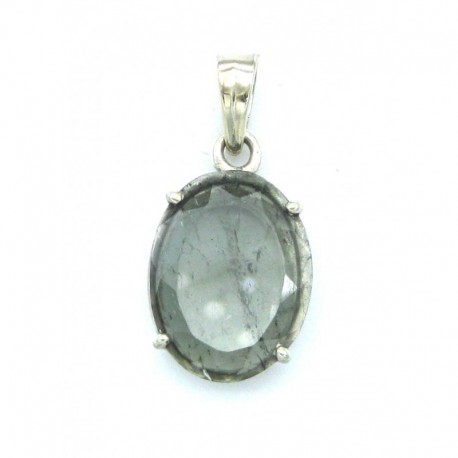 Anhänger Turmalin braun facettiert Oval 16x33 mm 925er Silber