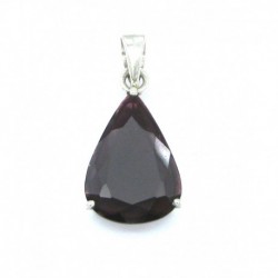 Anhänger Turmalin rot facettiert Tropfen 15x32 mm 925er Silber