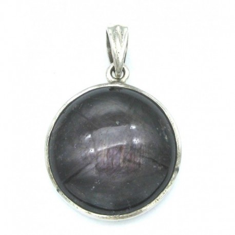 Anhänger Rubin Kreis 25x35 mm 925er Silber