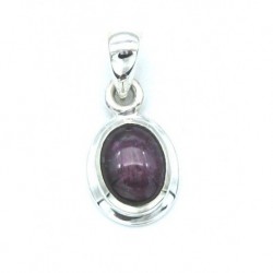 Anhänger Rubin Oval 10x21 mm 925er Silber