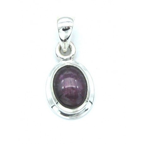 Anhänger Rubin Oval 10x21 mm 925er Silber