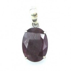 Anhänger Rubin Oval facettiert 12x28 mm 925er Silber