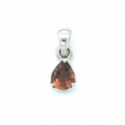 Anhänger Turmalin rot facettiert Tropfen 7x16 mm 925er Silber