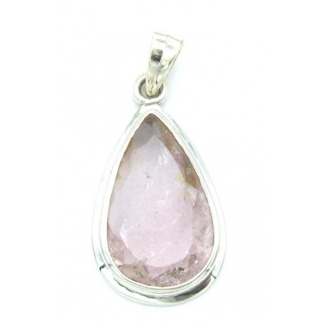 Anhänger Turmalin rot facettiert Tropfen 19x40 mm 925er Silber