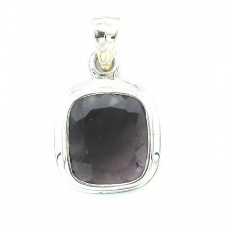Anhänger Turmalin grau-violet facettiert Rechteck 18x30 mm 925er Silber