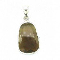 Anhänger Turmalin gelb facettiert 16x34 mm 925er Silber