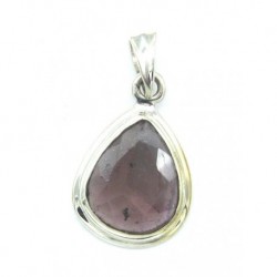 Anhänger Turmalin hell rosa facettiert Tropfen 16x30 mm 925er Silber