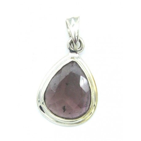 Anhänger Turmalin hell rosa facettiert Tropfen 16x30 mm 925er Silber