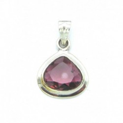 Anhänger Turmalin rot facettiert Tropfen 16x24 mm 925er Silber
