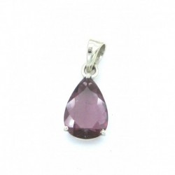 Anhänger Turmalin rot facettiert Tropfen 11x27 mm 925er Silber