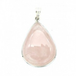 Anhänger Rosenquarz Tropfen 28x50 mm 925er Silber