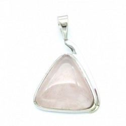 Anhänger Rosenquarz Dreieck 26x38 mm 925er Silber