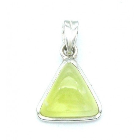 Anhänger Prehnit Dreieck 15x25 mm 925er Silber