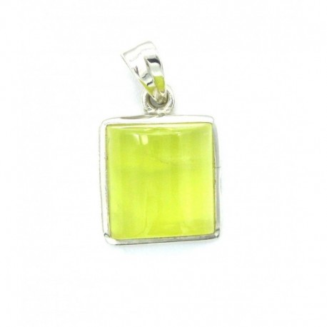 Anhänger Prehnit Rechteck 15x27 mm 925er Silber
