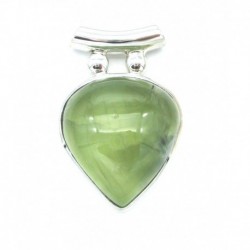 Anhänger Prehnit Pipe Tropfen 25x38 mm 925er Silber
