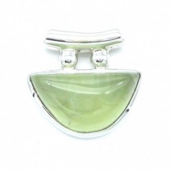 Anhänger Prehnit Pipe Halbkreis 26x25 mm 925er Silber