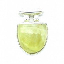 Anhänger Prehnit Pipe Tropfen 21x31 mm 925er Silber