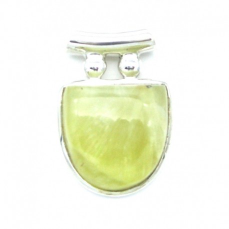 Anhänger Prehnit Pipe Tropfen 21x31 mm 925er Silber