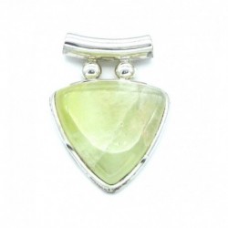 Anhänger Prehnit Pipe Dreieck 24x34 mm 925er Silber