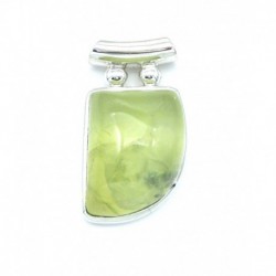 Anhänger Prehnit Pipe Zahn 19x32 mm 925er Silber