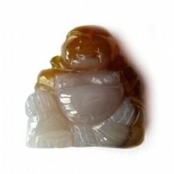 Buddha Achat grau braun 2 cm