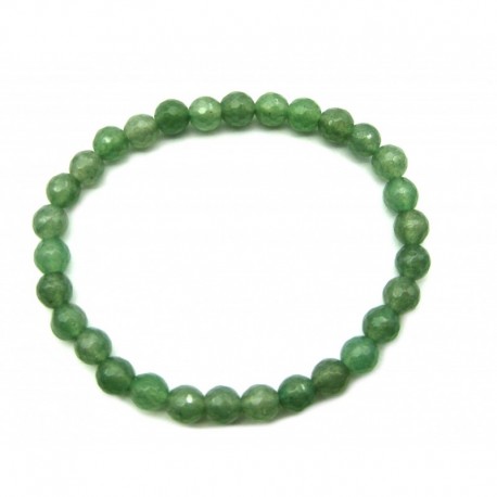 Kugel-Armband Grünquarz (gefärbt) facettiert 6 mm