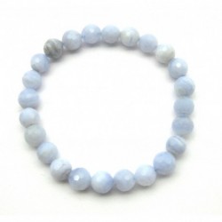 Kugel-Armband Chalcedon blau facettiert 8 mm