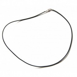 Lederband mit Messingverschluß schwarz 60 cm