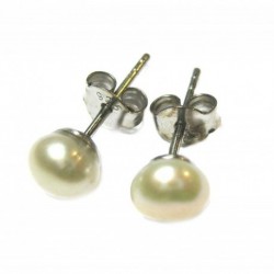 Ohrstecker Perle Süßwasserzuchtperle 7 mm 925er Silber