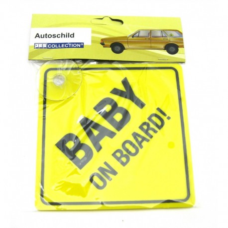 Autoschild Baby on Board! 13 cm mit Saugnapf