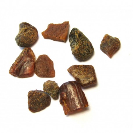 10 Stück Bernsteine roh klein 0,5 - 1 cm im Set