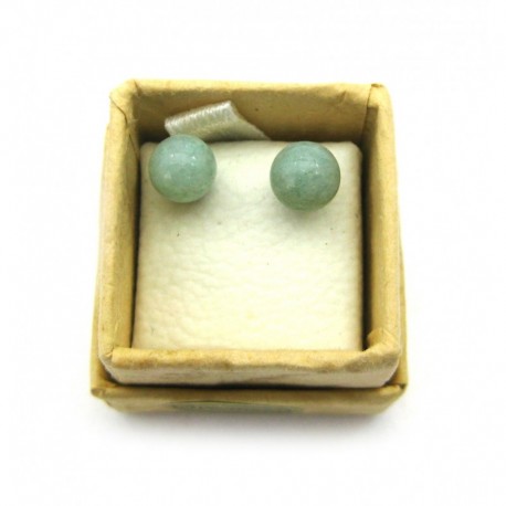 Ohrstecker Kugel Aventurin Messing 6 mm