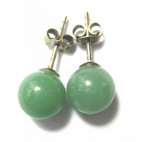 Ohrstecker Kugel Aventurin Messing 8 mm