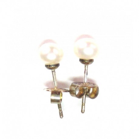 Ohrstecker Perle Kugel 6 mm Messing