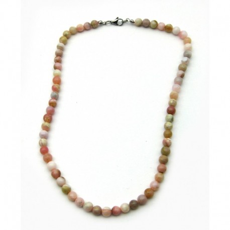 Kugel-Kette Opal pink rosa 6 mm 45 cm lang