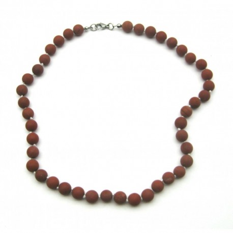 Kugel-Kette Jaspis rot matt 8 mm 45 cm lang