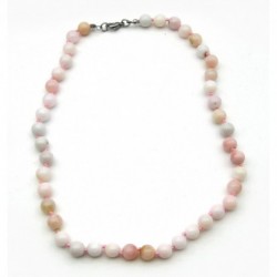 Kugel-Kette Opal pink rosa 8 mm 45 cm lang