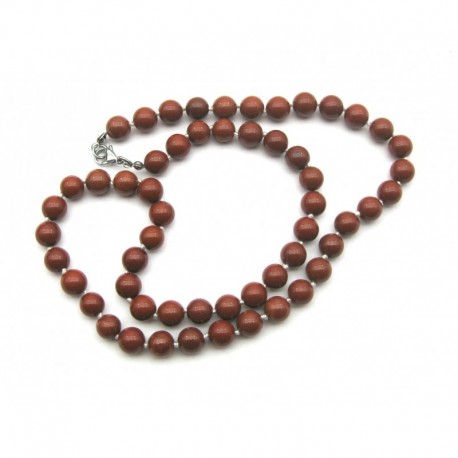 Kugel-Kette Jaspis rot 8 mm 60 cm lang