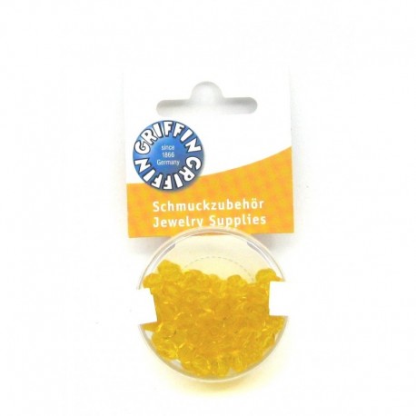 Tschechische feuerpolierte Glasperlen facettiert mit Bohrung Farbe gelb 6 mm 70 Stück