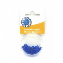 Tschechische feuerpolierte Glasperlen facettiert mit Bohrung Farbe indigo 4 mm 100 Stück