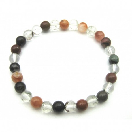Kugel-Armband Inklusenquarz 6 mm